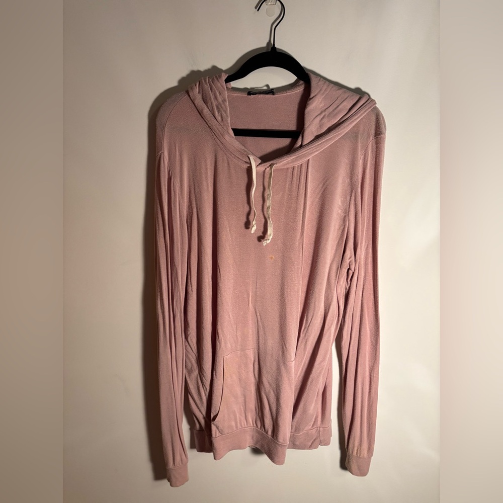 Brandy Melville Women's mocha lightweight hoodie top